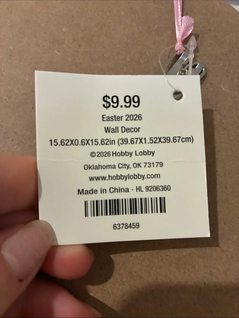 Hobby Lobby Pastel Pink & Blue 'Howdy Easter' Cow Wall Sign